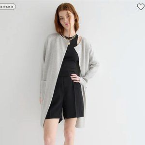 jcrew juliette collarless sweater blazer heather gray grey hthr dove small